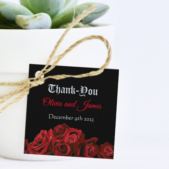 Red Roses Black Gothic Favour Tags (Creator Uploaded)