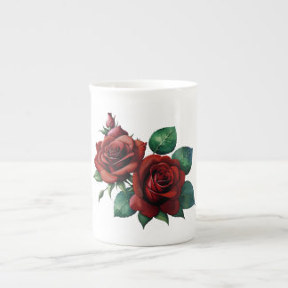 Red Roses Bone China Mug