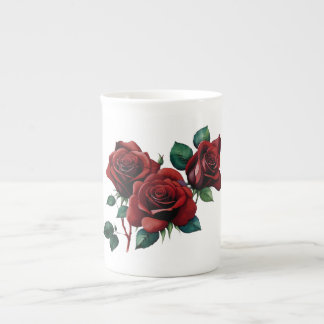 Red Roses Bone China Mug
