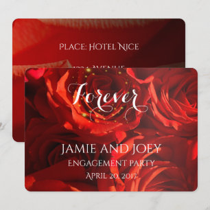 Red Roses bouquet forever invitation