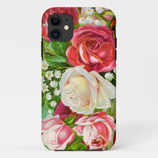Red Roses Bouquet Watercolor Case-Mate iPhone Case (Back)