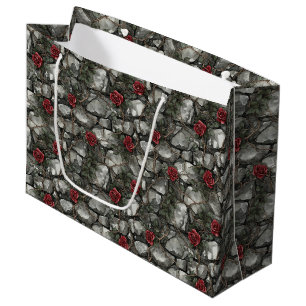 Red Roses Bricks Wedding Large Gift Bag