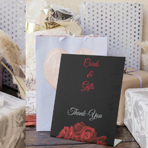 Red Roses Cards & Gifts Pedestal Sign