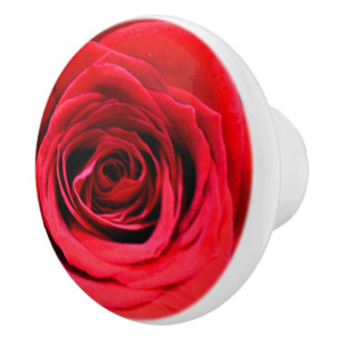 Red Roses Ceramic Knob