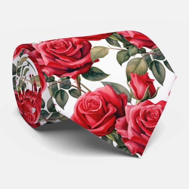 Red Roses Classic Cravate (Roulé)
