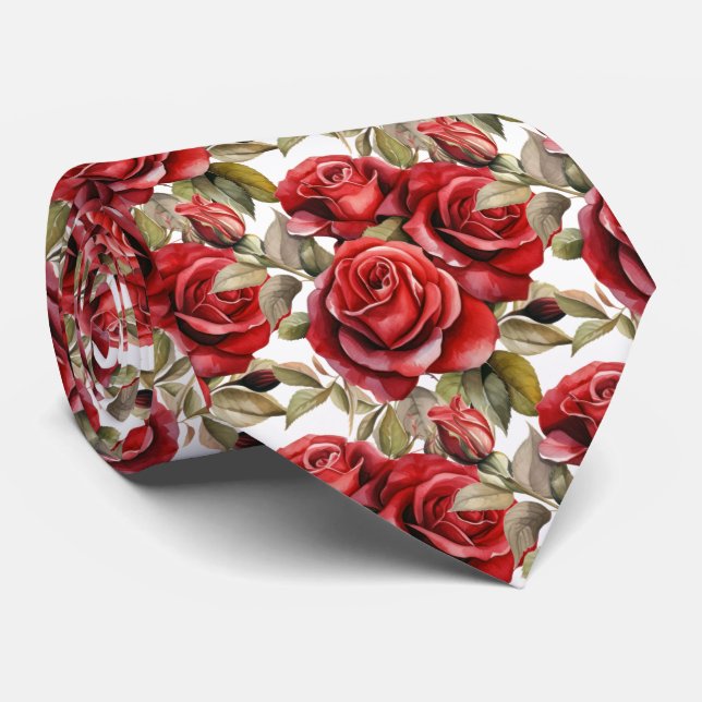 Red Roses Classic Cravate (Roulé)