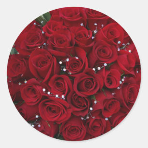 Red Roses Classic Round Sticker