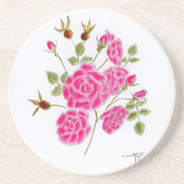 Red roses coaster (Front)