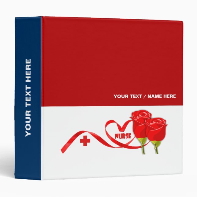 Red Roses Custom Gift Binders for Nurses (Front/Spine)
