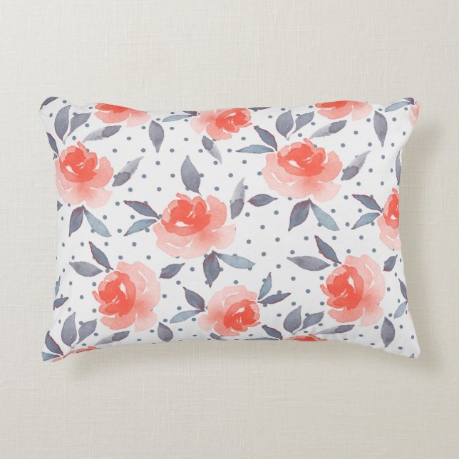 Red roses decorative pillow (Front)