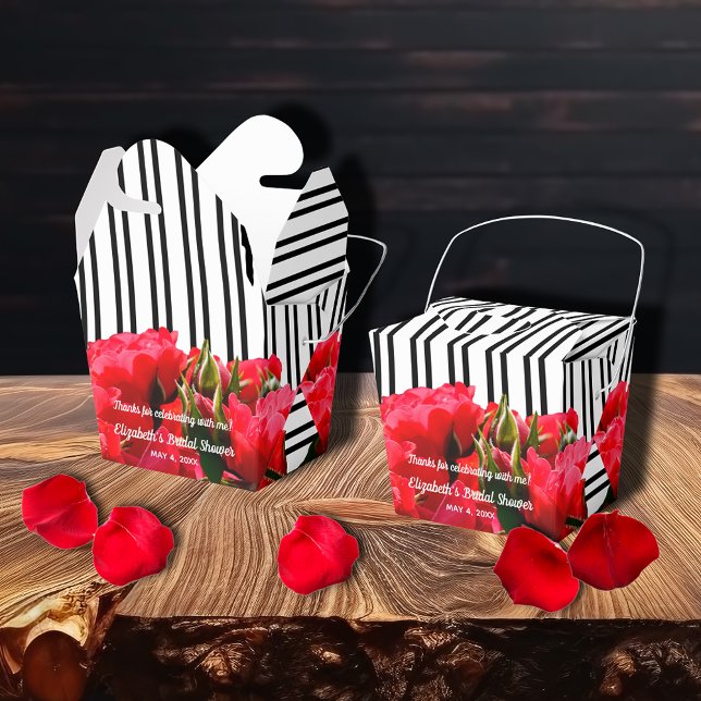 Red Roses Derby Bridal Shower Take Out Favor Box (Take out favor box: 2"w x 2"l x 2.75"h, shipped flat, some assembly required.)