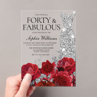 Red Roses Diamond Gown 40th Birthday Party