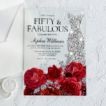 Red Roses Diamond Gown Black 50th Birthday Party Acrylic Invitations<br><div class="desc">Red Roses Silver Diamond Gown 50th Birthday Party 50 and Fabulous Acrylic Invitation

See matching collection in Niche and Nest Store

Many thanks</div>