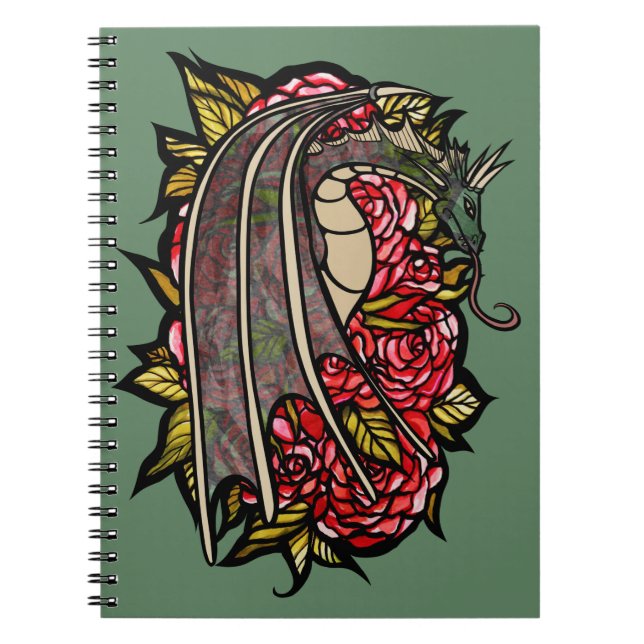 Red Roses Dragon Art               Notebook (Front)