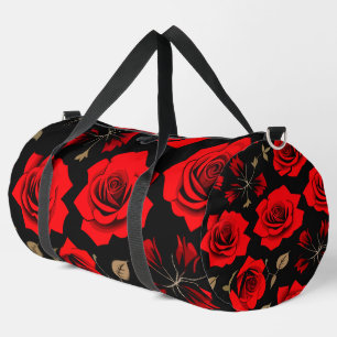 Red roses duffle bag