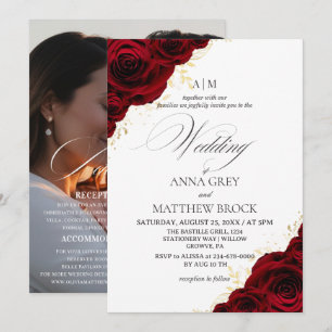 Red Roses⎮ Elegant All in One Wedding Invitation