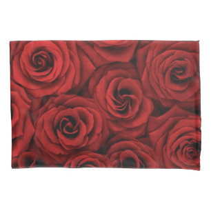Red Roses Elegant Floral Pillow Case