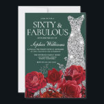 Red Roses Emerald Green 60th Birthday Party  Invitation<br><div class="desc">Red Roses Emerald Green 60th Birthday Party Invitation

See matching collection in Niche and Nest Store

Many thanks</div>