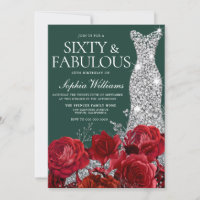 Red Roses Emerald Green 60th Birthday Party 