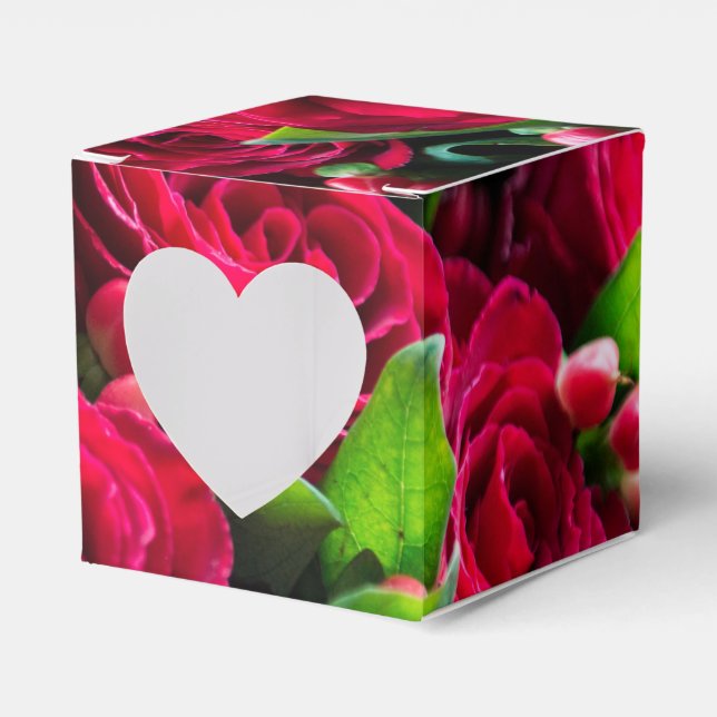 Red roses favor box (Front Side)
