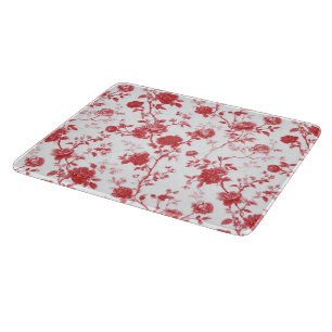 Red Roses Floral Bridal Shower Cutting Board