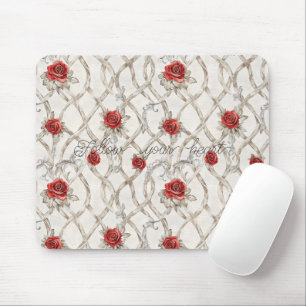 Red Roses Floral Mouse Pad
