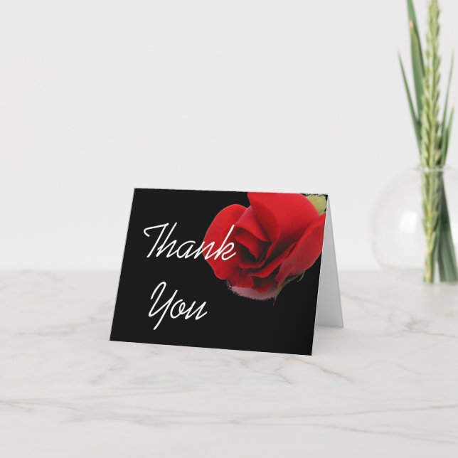 Red roses floral thank you (Front)