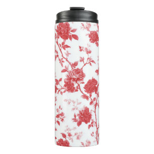 Red Roses Floral Thermal Tumbler