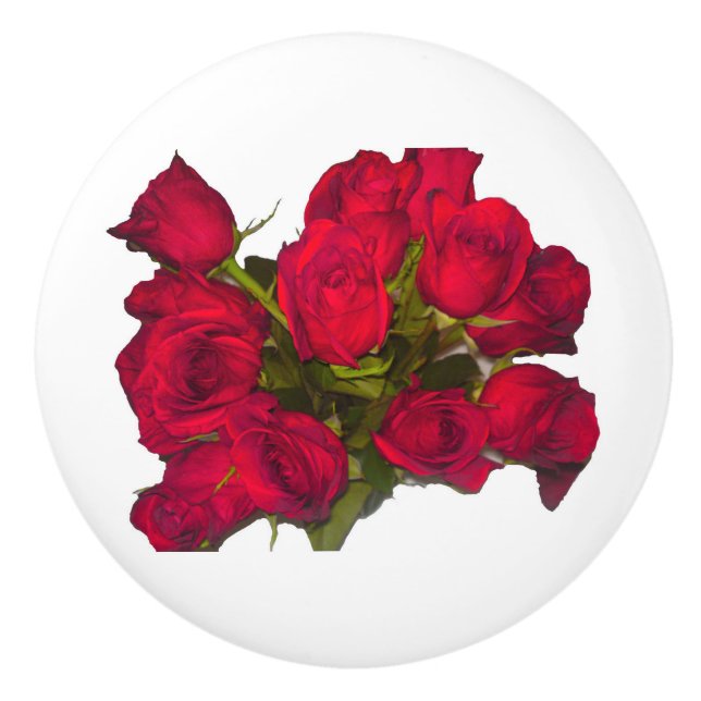 Red Roses Flower Door Knob (Front)