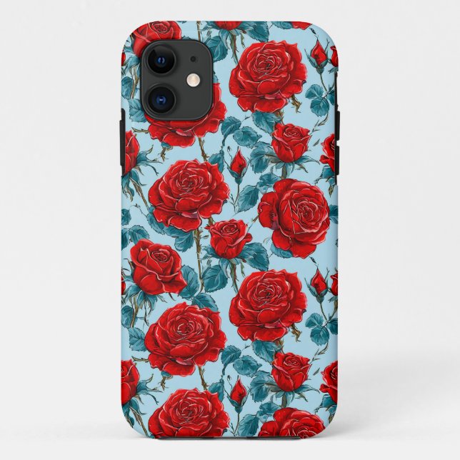 Red roses Flowers Perfect gift for flower lovers Case-Mate iPhone Case (Back)
