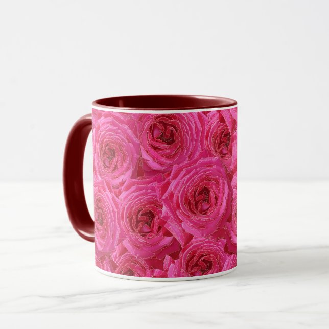 Red roses, flowers, red, love mug (Front Left)