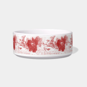 Red Roses Food or Water Bowl