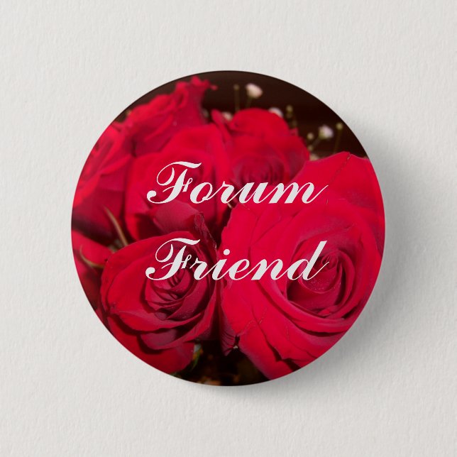 Red roses, Forum Friend 2 Inch Round Button (Front)
