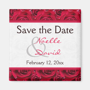 Red Roses Galore Wedding Favour Magnet