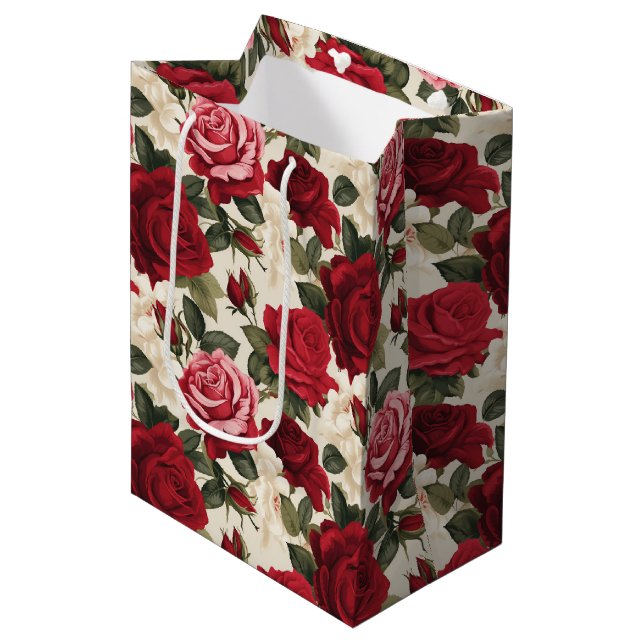Red Roses Gift Bag (Front Angled)