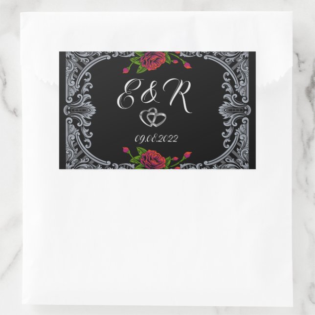  Red Roses Gothic Wedding Sticker (Bag)