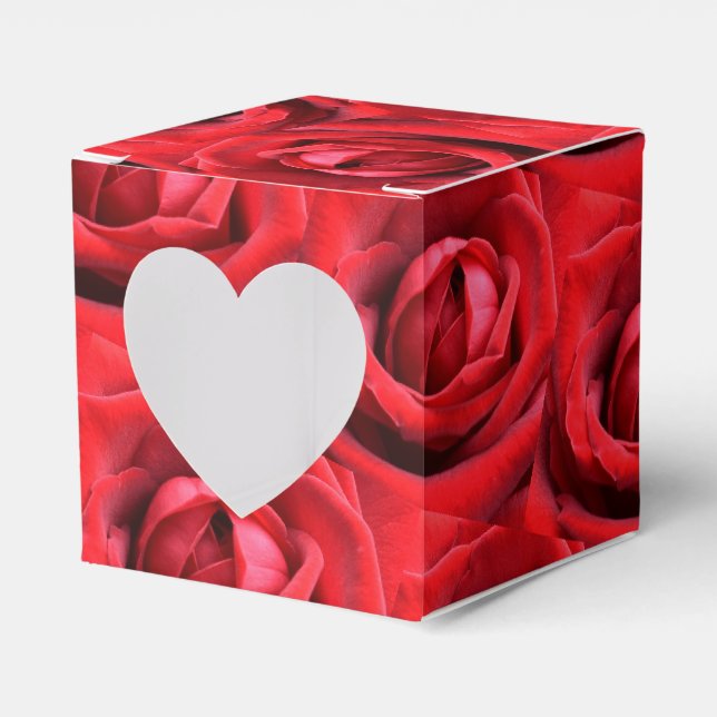 Red Roses Heart Favour Box (Front Side)