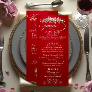 Red - Roses, Heart & Thank You Menu