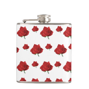 Red Roses Hip Flask