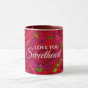 Red Roses I  Love you Name Mug