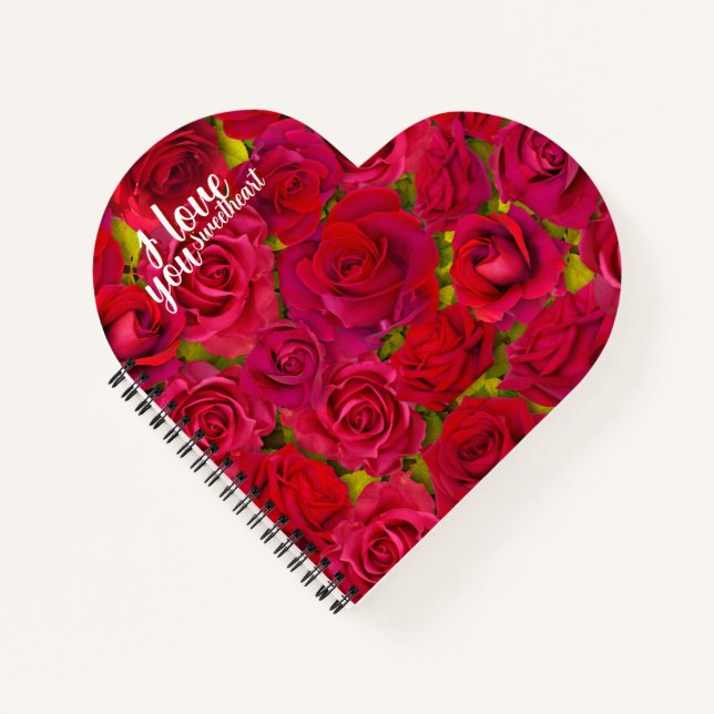 Red Roses I  Love you Name Notebook (Front)
