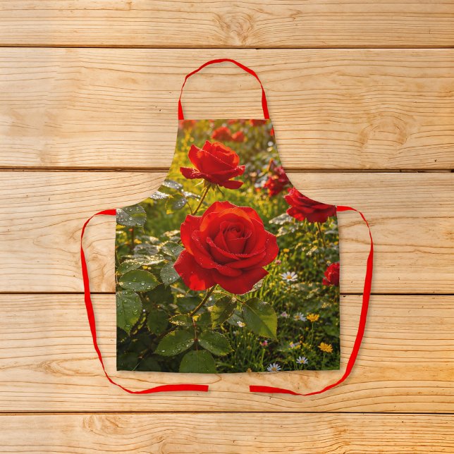 Red Roses Image No. 2 Apron (Apron with red roses)