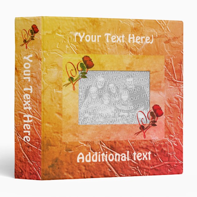 Red Roses In A Heart Personalized Photo Binder (Front/Spine)