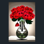 Red Roses In Vase Art Deco Abstract Art Poster<br><div class="desc">Red Roses In Vase Art Deco Abstract Art is a beautiful red rose painting. A meaningful and symbolic theme: the red rose represents true love. A Lancashire wedding message of adoration and love: ideal for gardeners, florists, horticulturists, or rose lovers. Roses are the iconic symbol of love and romance. Think...</div>