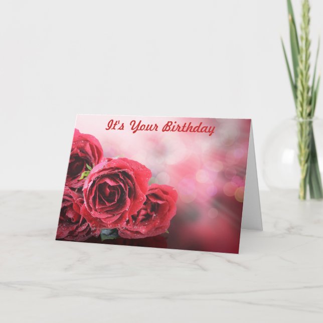 RED ROSES IT'S YOUR BIRTHDAY CARD (Front)