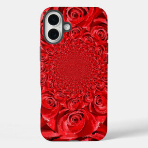 Red Roses Kaleidoscope   Happy Valentine’s Day Art iPhone 16 Plus Case