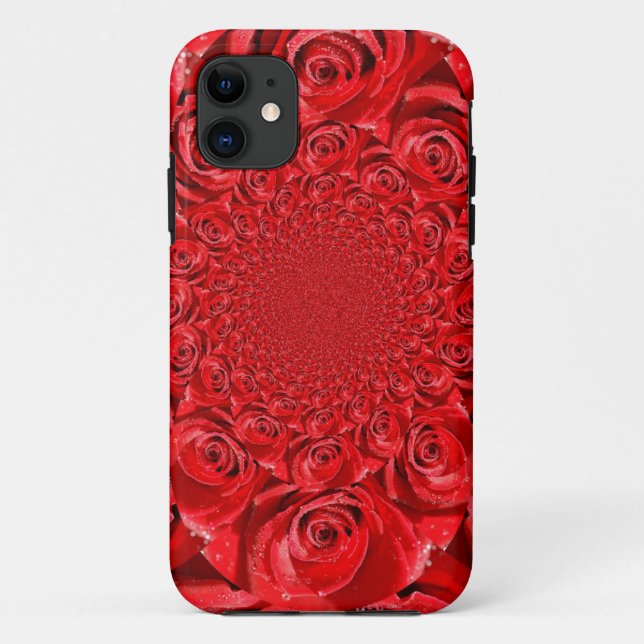 Red Roses Kaleidoscope: Happy Valentine's Day Art  Case-Mate iPhone Case (Back)