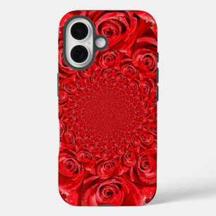 Red Roses Kaleidoscope: Happy Valentine's Day Art  iPhone 16 Case