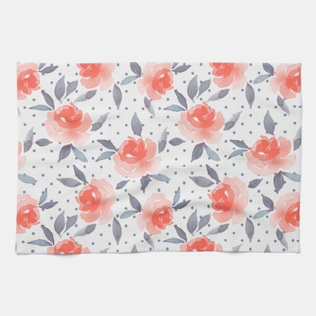 Red roses kitchen towel (Horizontal)