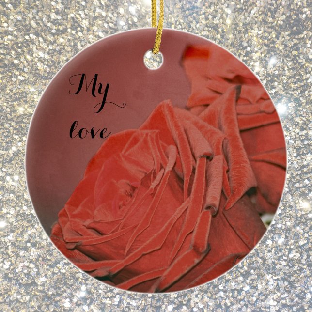 Red roses like velvet   ceramic ornament (Creator Uploaded)